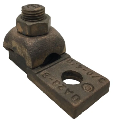 QA28B BURNDY HEAVY DUTY COPPER LUG CONNECTOR 3/0-4/0 AWG 1 SCREW 3/8" STUD