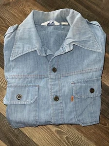 Levi' Panatela Tops Denim Shirt 70's ORANGE TAB Western Size XL  - Picture 1 of 20