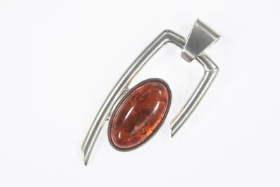 Ciondolo In Ambra In Argento Sterling Jay King 9,1g - Immagine 1 di 3