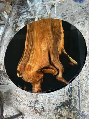 Custom Epoxy Table Live Edge Walnut Resin River Table for Dining or Office Dec - Image 1 of 4