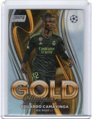 2022-23 Stadium Club Chrome UEFA Glimpses of Gold #GGEC Eduardo Camavinga Silver - Image 1 of 2