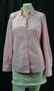 J.CREW Haberdashery pink stripe Stretch Cotton shirt blouse button top SZ S NEW - Picture 1 of 5