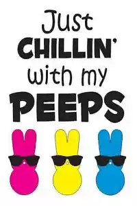 Easter Spring STENCIL**Just Chillin w/my Peeps**12"x18" for signs, wood, fabric - Picture 1 of 1