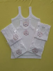 2 Pack Girls Kids School Thermal White COTTON Vests Camisoles Breathable Tops - Picture 1 of 3