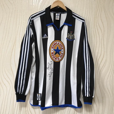 NEWCASTLE UNITED 1999 2000 HOME FOOTBALL SHIRT JERSEY ADIDAS L/S HAMILTON #33 Cover