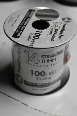 SOUTHWIRE - 14 STRANDED THHN- 100 FT - INSULATED WIRE- BLACK - Image 1 of 3