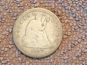 1857 Seated Liberty Quarter Dollar ungeprüft - Bild 1 von 2