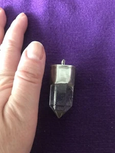 clear quartz crystal pendant sterling silver - Picture 1 of 2