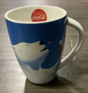Vintage COCA COLA Blue 4" Mug Gibson Vintage Coke Cocoa Cup Polar Bear 14 oz - Picture 1 of 5
