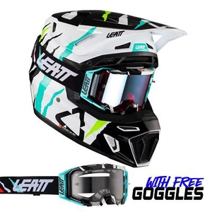 Casco Leatt 2024 Moto 8.5 V23 Tiger con gafas 5.5 y bolso casco MX Motocross - Imagen 1 de 6
