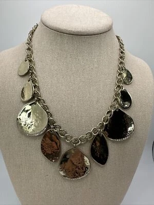 Beautiful Dillards Gold Tone Rhinestone Statement Necklace W/tags Foto 1 de 4