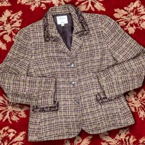 Vintage COLLECTIONS FOR LE SUIT Womens Blazer Jacket Brown 90s Uk 14 - Picture 1 of 11