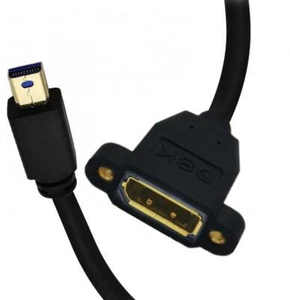 Mini DisplayPort 1.4 to DisplayPort Panel Mount Video Monitor Extension Cable - Picture 1 of 4