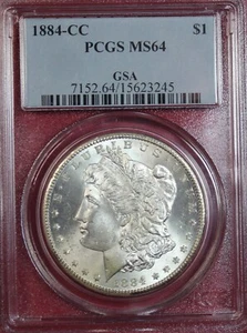 1884-CC MORGAN DOLLAR PCGS MS64 - Picture 1 of 4