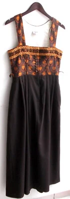 Damen Trachten Dirndl ärmellos braun geblümt, Rock uni Gr. 38 v. Country Line - Bild 1 von 2