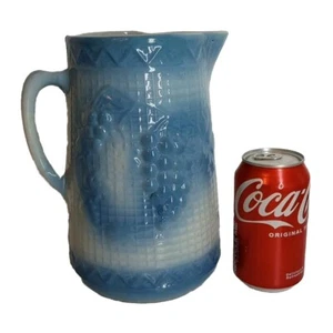 Vtg 1890's Star Stoneware Co Grapes & Lattice Salt Glaze Pitcher Minnesota AS IS - Picture 1 of 11