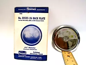 VIntage Nos 3-3/8" Polished Chrome Stainless Steel Backplates For Knobs Amerock - Picture 1 of 7