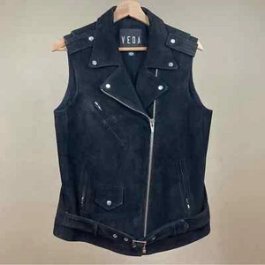 VEDA Goat Suede Moto Vest - Picture 1 of 8