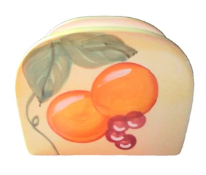 Servilletero de cerámica vintage WCL cerezas uvas naranjas - Imagen 1 de 13