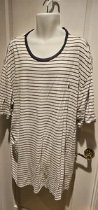 Polo Ralph Lauren T-Shirt Uomo Casual Crema/Blu a Righe TEE, Taglia 2XLT - Foto 1 di 6