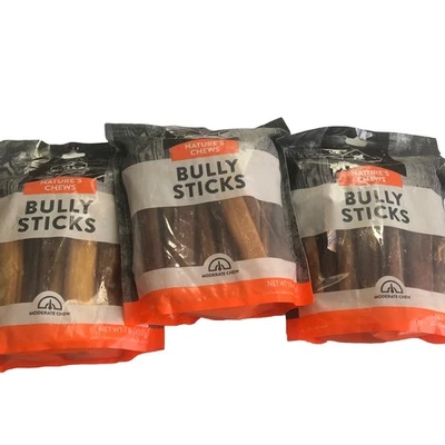 DENTLEY'S Dentley’s Bully Sticks Dog Chews. 1lb. 3 Bags! Beef pizzle NEW! Free Shipping!