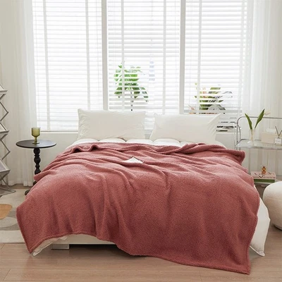 Warm Double Sided Faux Lambswool Pet Blanket Soft Plush Fleece Throw for Winter - Image 1 of 4