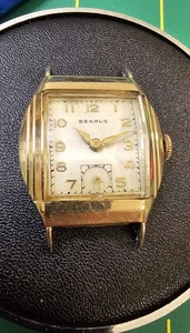 Reloj Hombre Vintage 10k RGP Benrus Art Deco Manual Movimiento Modelo BB 4, ¡PARA REPUESTOS! - Imagen 1 de 7