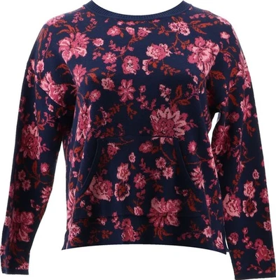 Suéter Isaac Mizrahi True Denim Jacquard Azul Marino Oscuro 2X Nuevo sin Etiquetas (1110) Foto 1 de 4