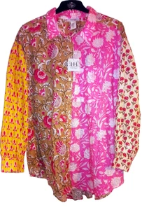 HAUTE HIPPIE STYLISH WOMENS FLOWER SHIRT SIZE XL - Picture 1 of 4