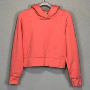 Lululemon Loungeful Cropped Hoodie Pullover Sweatshirt Womens 6 Raspberry Cream - Picture 1 of 7