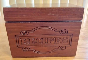 Caja de recetas de madera soporte divisores estilo años 80 6,25x4x3,5 - Imagen 1 de 7