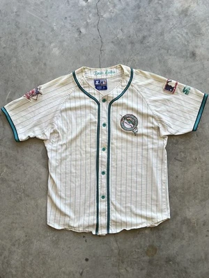 Camiseta de béisbol vintage Starter Miami Florida Marlins para hombre XL prendedor a rayas LEER Foto 1 de 4