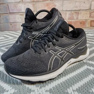 Asics Gel Nimbus 24 UK9 Ladies Running Trainers In Black VGC - Picture 1 of 24