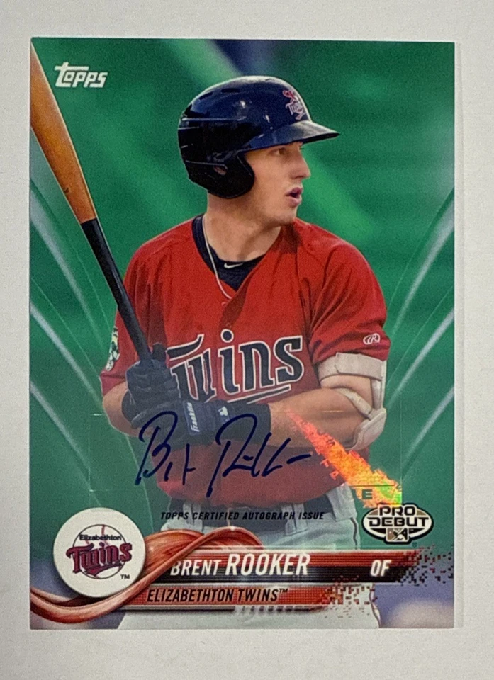 Brent Rooker 2018 Topps Pro Debut Green Rookie Auto #d 18/99 #30 A’s Rc - Image 1 of 2