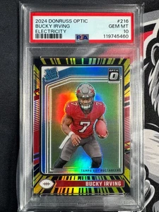 2024 Donruss Optic - Bucky Irving #216 Rated Rookie Electricity Prizm RC PSA 10 - Picture 1 of 2