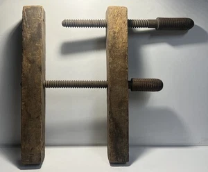 Rustic Wooden Hand Screw Clamp – Antique Joiner’s Tool - Picture 1 of 9
