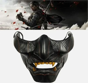 Halloween Ghost of Tsushima Sakai Cosplay Mask Half Face Resin Samurai Costume - Picture 1 of 6