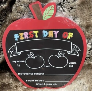 NEW Wexford My First/Last Day Of School Chalkboard Double sided Apple Sign - Picture 1 of 4