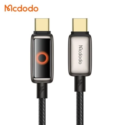 Mcdodo 100W USB-C Auto Power Off Cable Charging Light Display Zinc Alloy Type C - Image 1 of 4