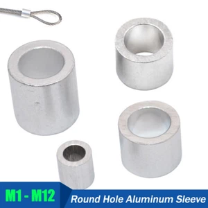Round Hole Aluminum Sleeve M1-M12 Steel Wire Rope Cable Ferrule Crimping Sleeves - Picture 1 of 12