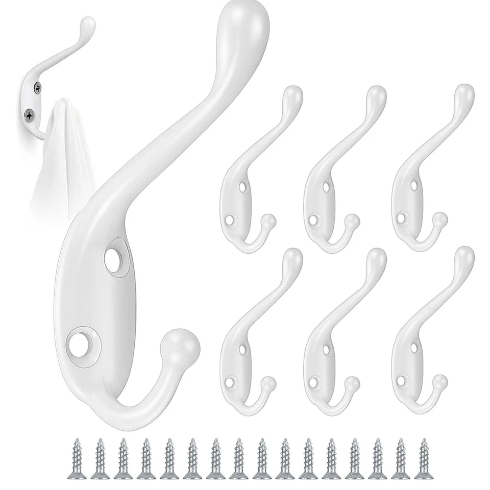 GOTRUST Ganci Appendiabiti Vintage Bianco, 8pcs Gancio Metallo da Muro (Y1W) - Immagine 1 di 1