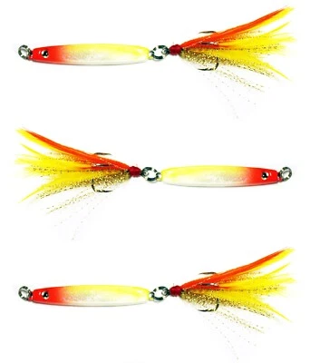 3 plantillas de moda de plumas 1 oz lucio lucio bacalao caballa salmón lucio trolling señuelos de mar Foto 1 de 4