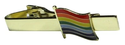 Rainbow Flag LGBT Tie Bar Fix Clip Pride Lesbian Gay Diversity Symbol Clasp - Image 1 of 4