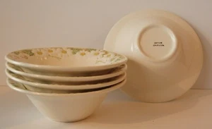 Five Vernon Kilns Metlox Poppytrail Sculptured Daisy 7" dia. Cereal Bowls - Picture 1 of 1