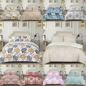 Rich Cotton 3 Piece Duvet Cover With Pillow Shams Single Double King Size UK - Picture 1 of 20