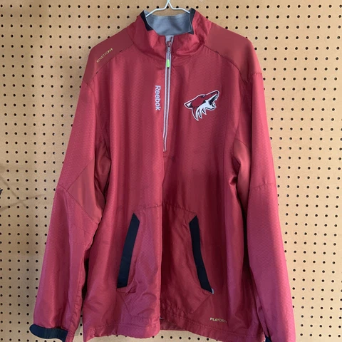 Arizona Coyotes Warm Up Jacket Adult Large Reebok Center Ice NHL Kinetic Fit Cover