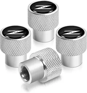 Set Tire Valve Stem Cap Wheel Rim Air Dust Covers Metal For 350Z 370Z Chrome - Picture 1 of 1