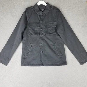 NEW Indigo Star Military Field Jacket Adult Small Gray Utility Zip Button Up Men - Picture 1 of 14