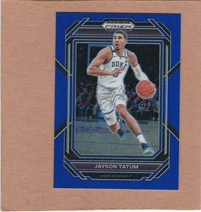 2023-24 Panini Prizm Draft Picks Blue Prizm 186/199 Jayson Tatum #51 NM++