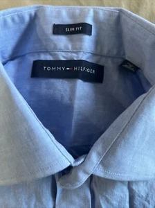 Mens tommy hilfiger slim fit shirt size 15 32/33 M light blue item # 7 B1 - Picture 1 of 7